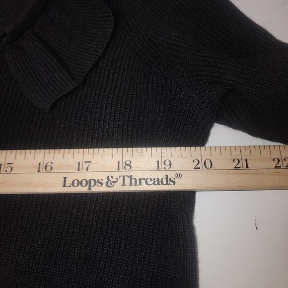 Madewell Sweater Womens M Tie-Neck Ruffle Pullover wool alpaca blend frilly - Picture 6 of 8